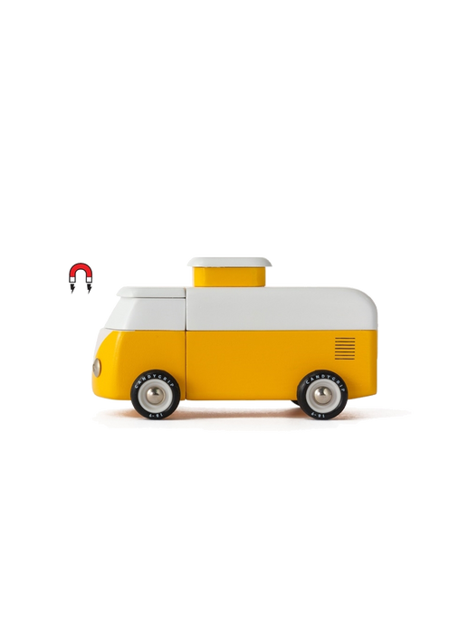 Autocaravana Beach Bus de madera yellow
