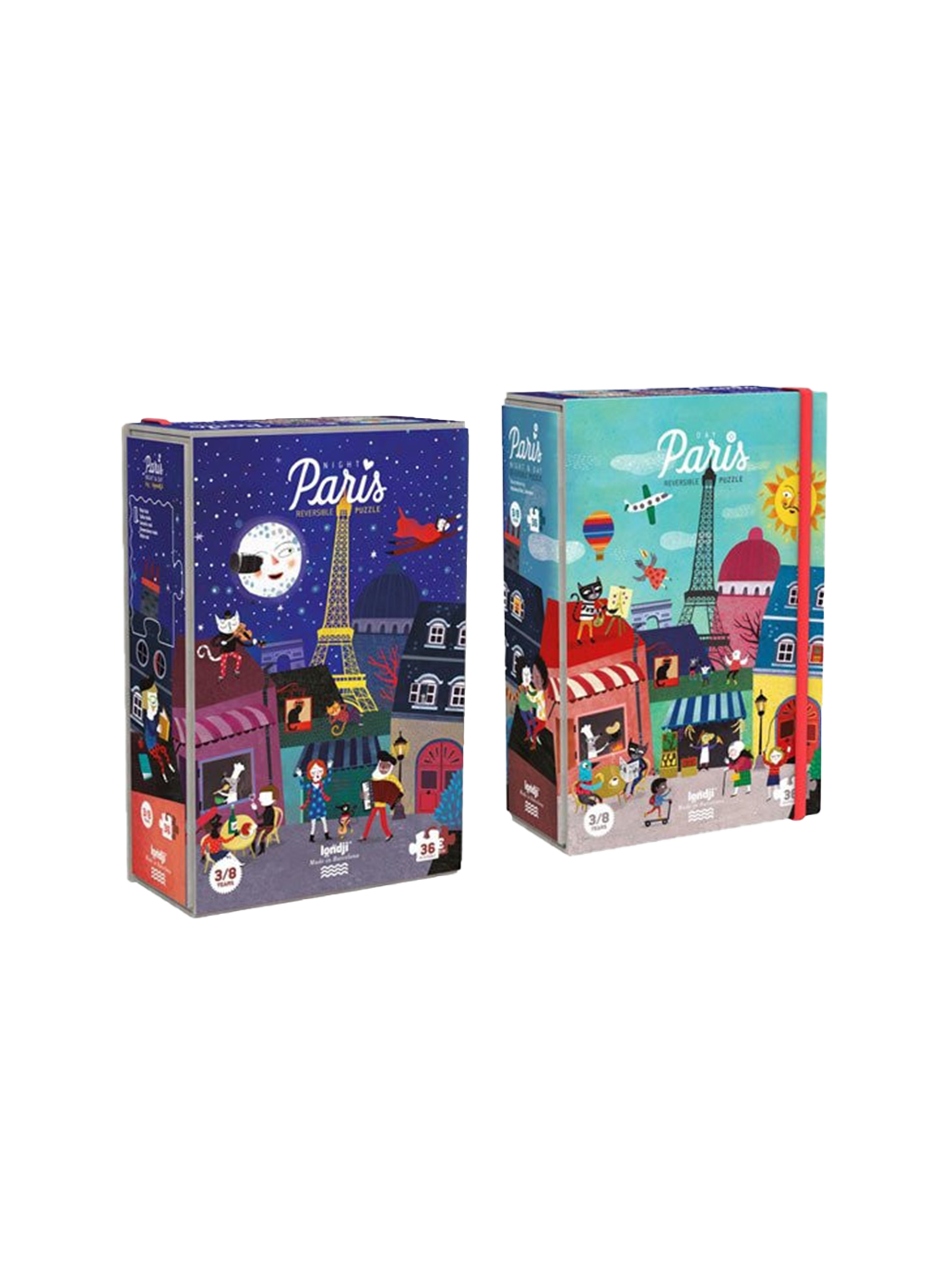 double-sided pocket puzzle Paris day and night