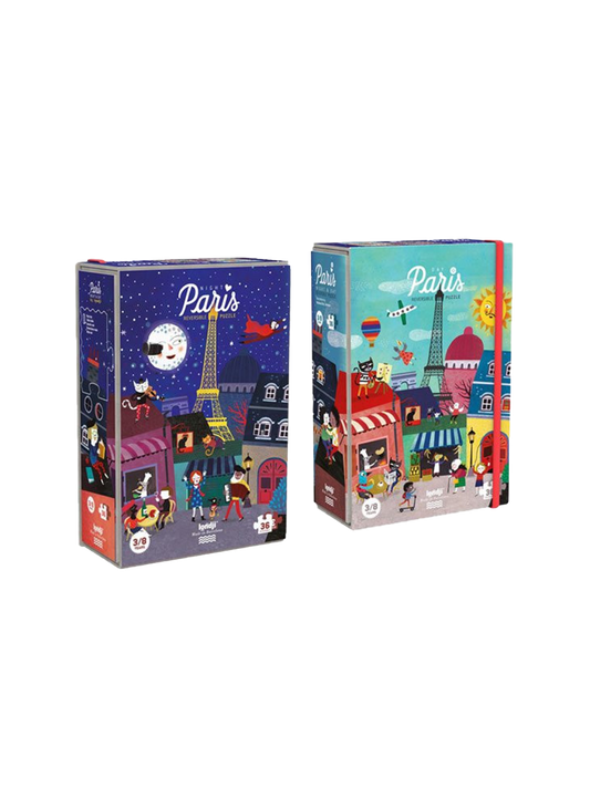 double-sided pocket puzzle Paris day and night