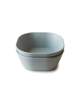 Square dinnerware bowl set of 2 sage