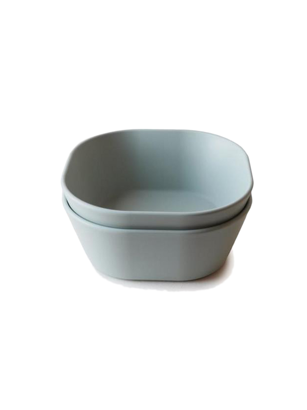 Square dinnerware bowl set of 2 sage