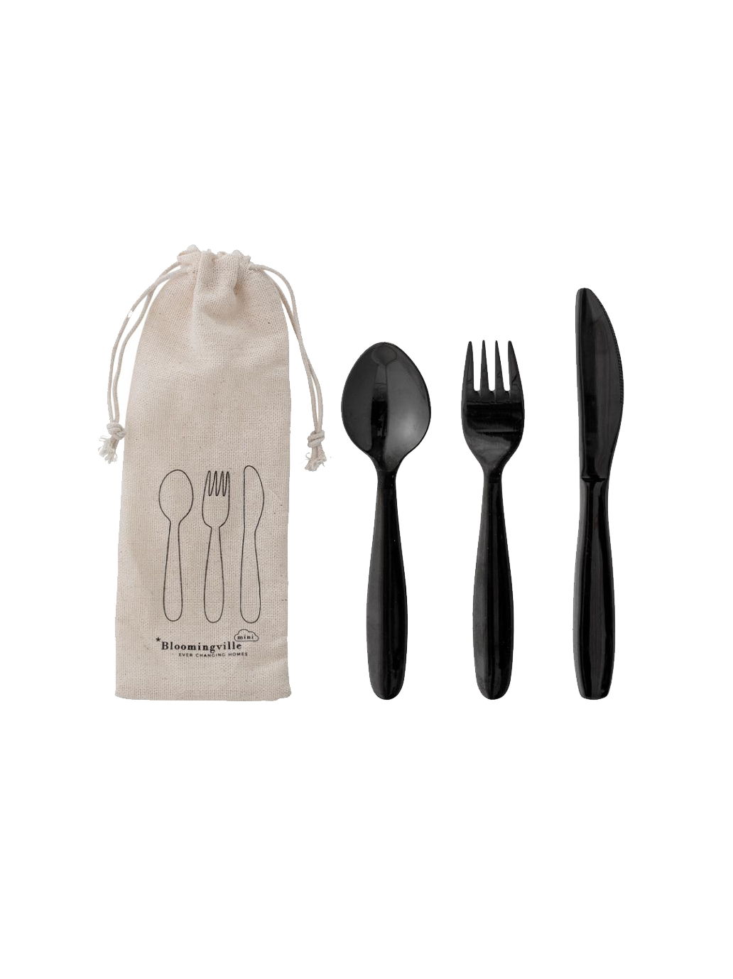 A set of steel cutlery for children