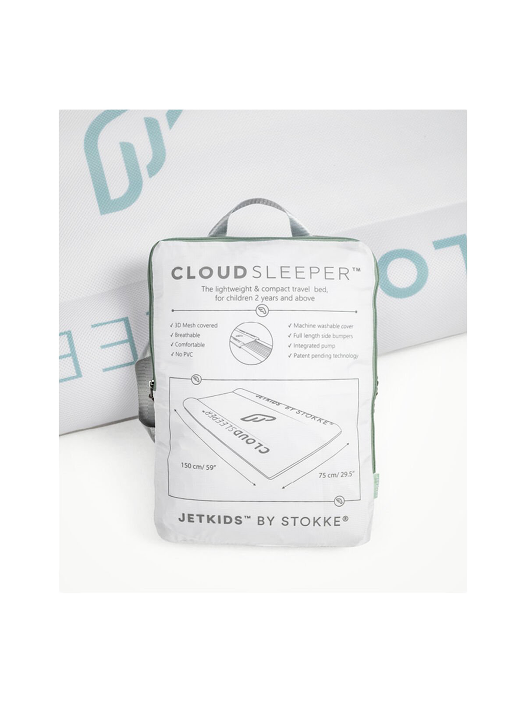 Cloudsleeper Jetkids inflatable travel cot