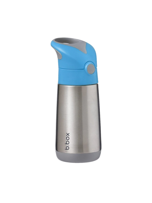 botella de agua termal con un tubo blue slate