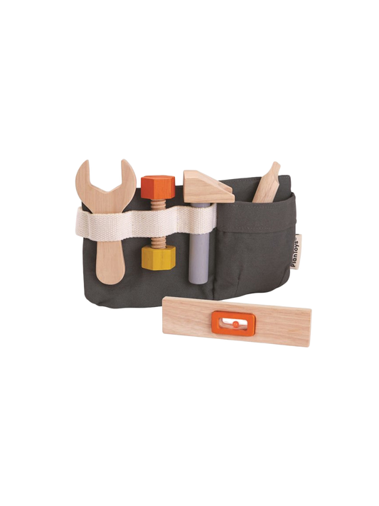 toy belt with wooden tools