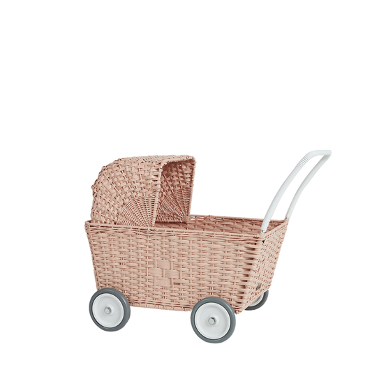 carrito para muñecas de ratán Strolley