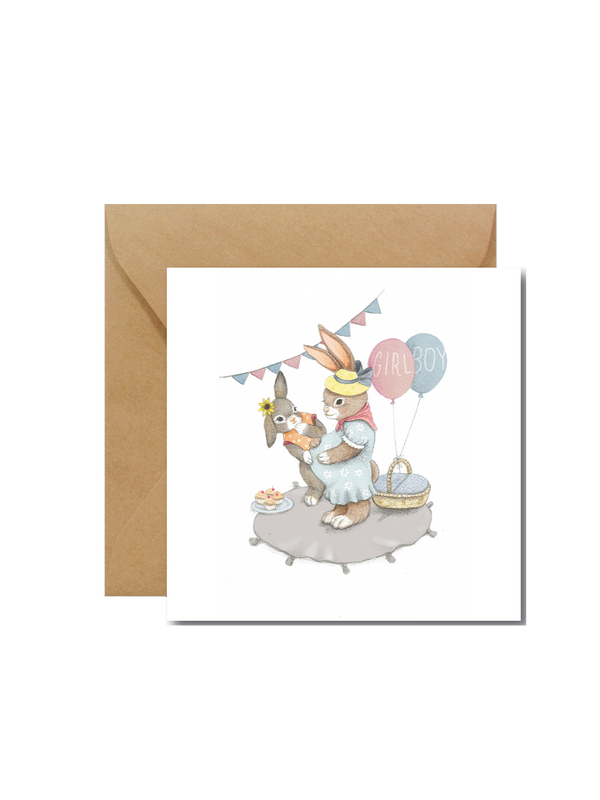 greeting card with envelope baby shower