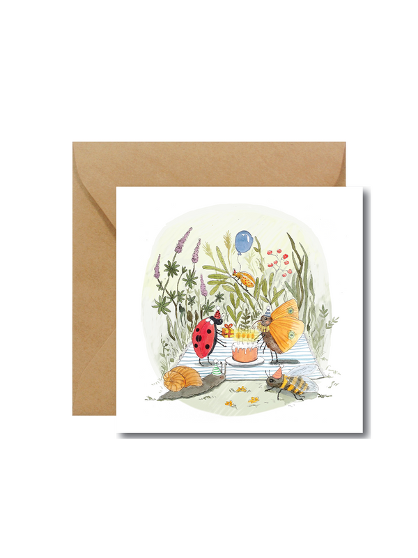 greeting card with envelope garden party