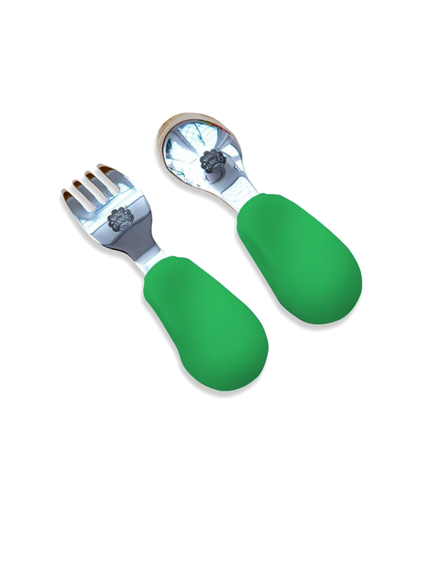 cutlery set for children 1-3 years green