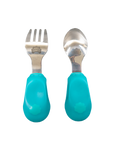cutlery set for children 1-3 years teal