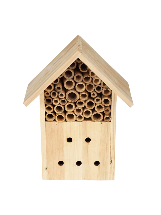 Una casa para abejas y mariposas.