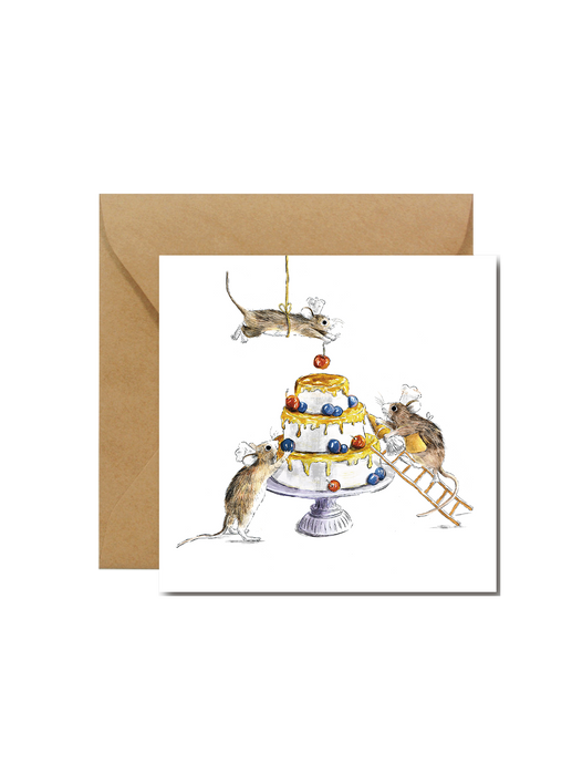 tarjeta de felicitación con sobre birthday cake