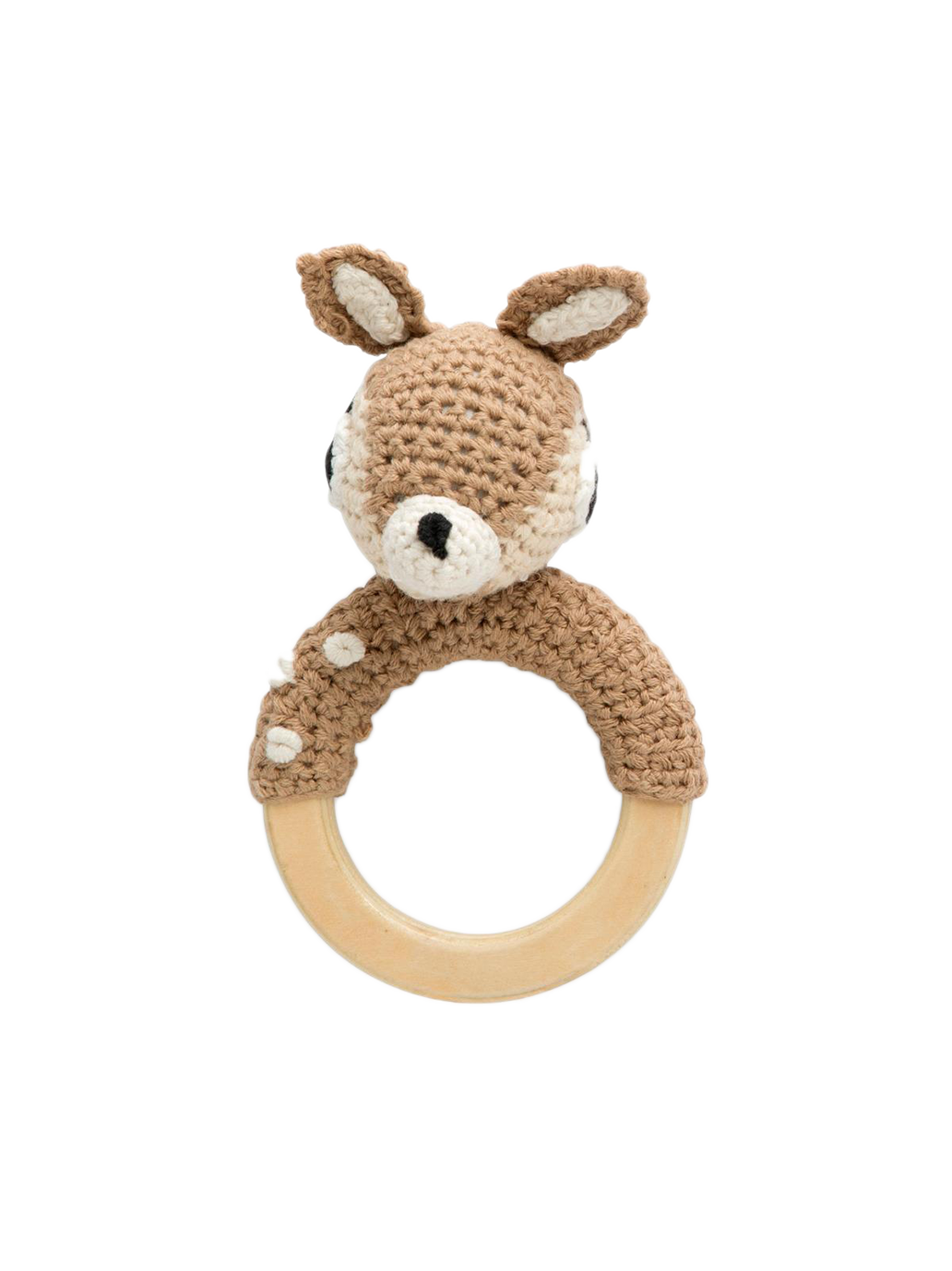 Crochet rattle Dixi on ring