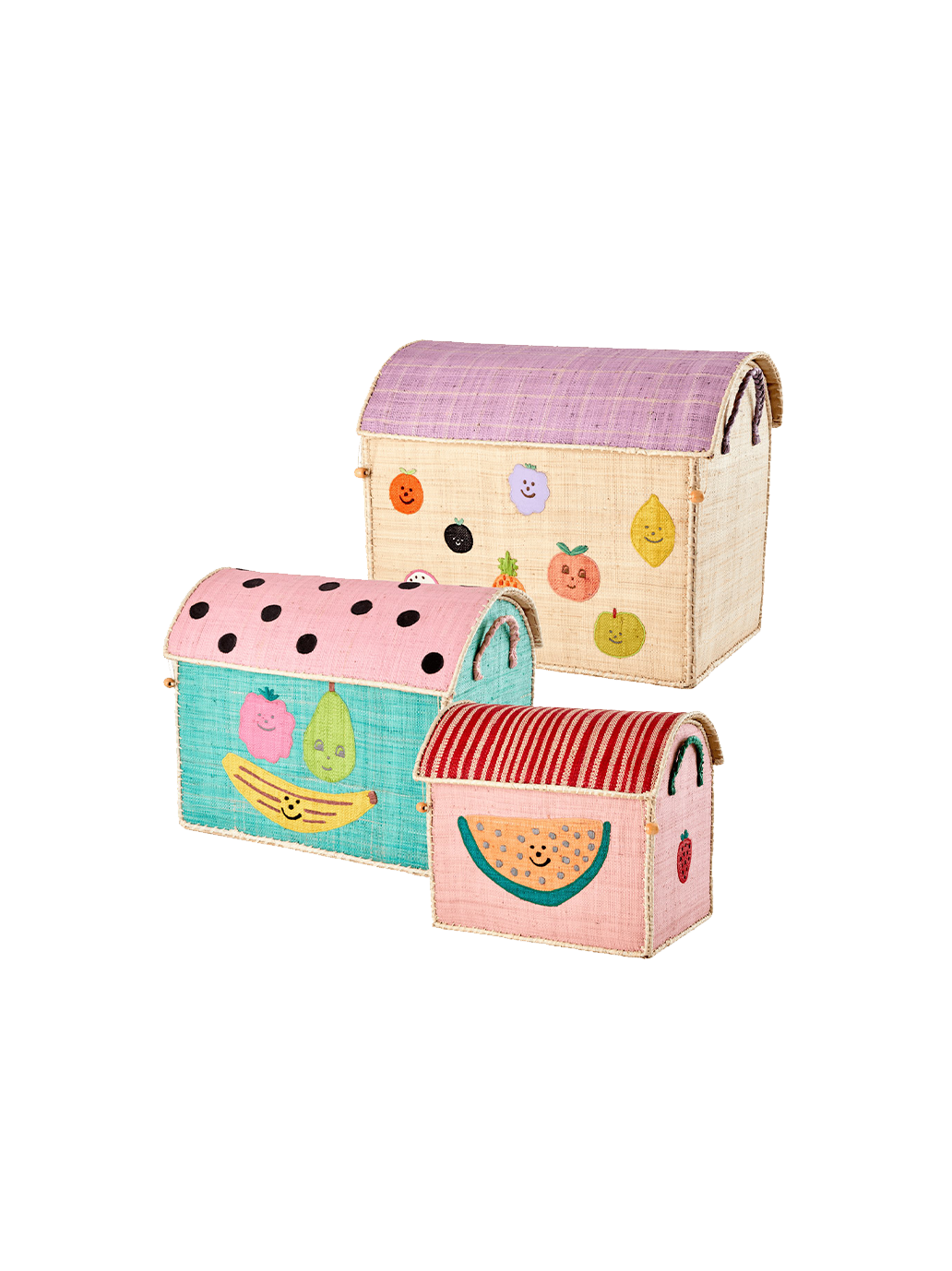 Raffia storage house 3 pack