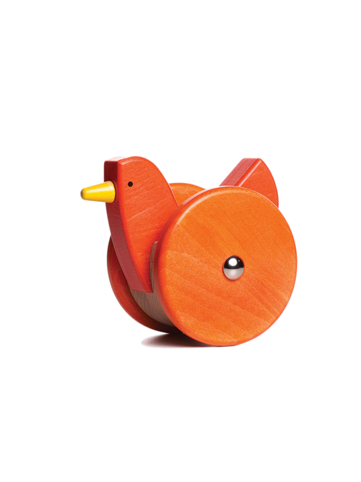 wooden ribbon wobbling chicken red