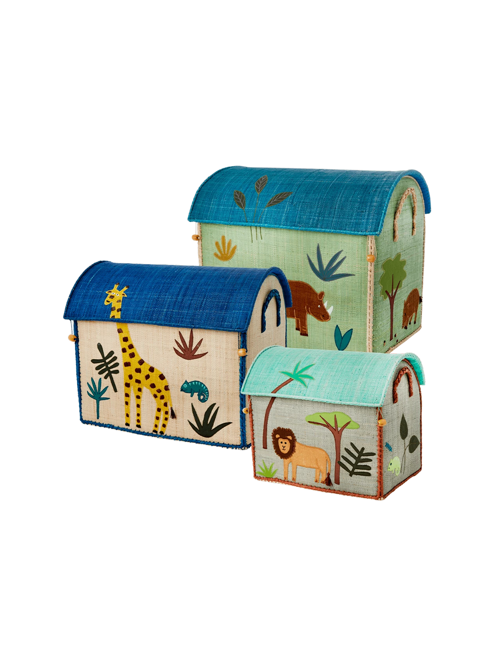 Raffia storage house 3 pack