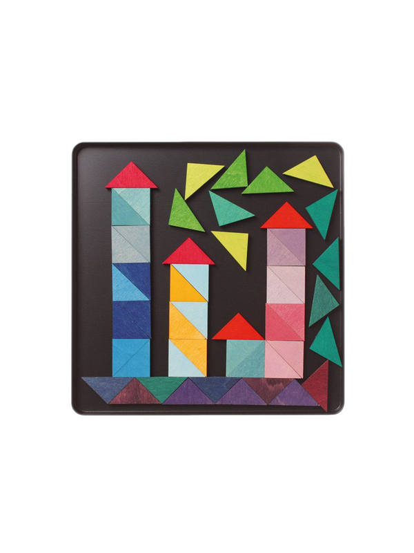 puzzle magnetico in legno trójkąty