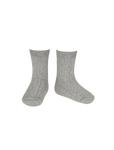 cotton rib short socks aluminium