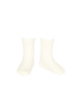 cotton rib short socks milk