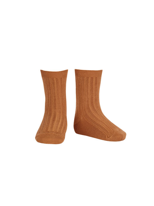 calzini corti in costina di cotone cinnamon