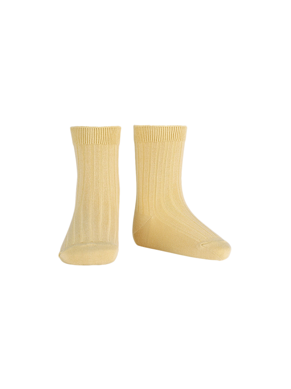 calcetines cortos de canalé de algodón banana