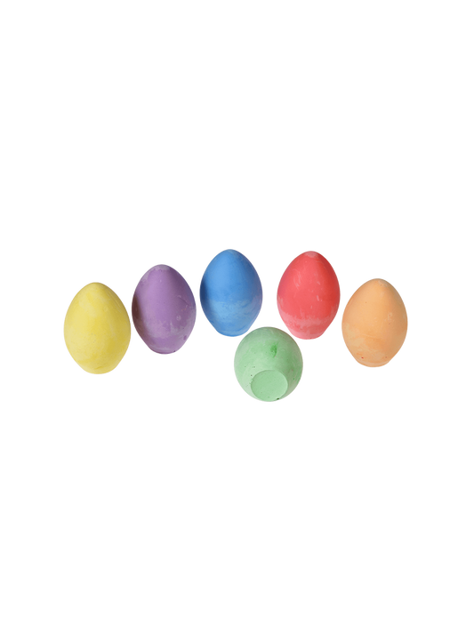 Sei uova di gesso colorate