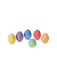 Six coloured chalk eggs