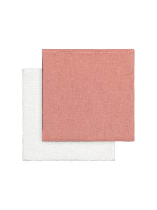 2-pack muslin cloth white / rose
