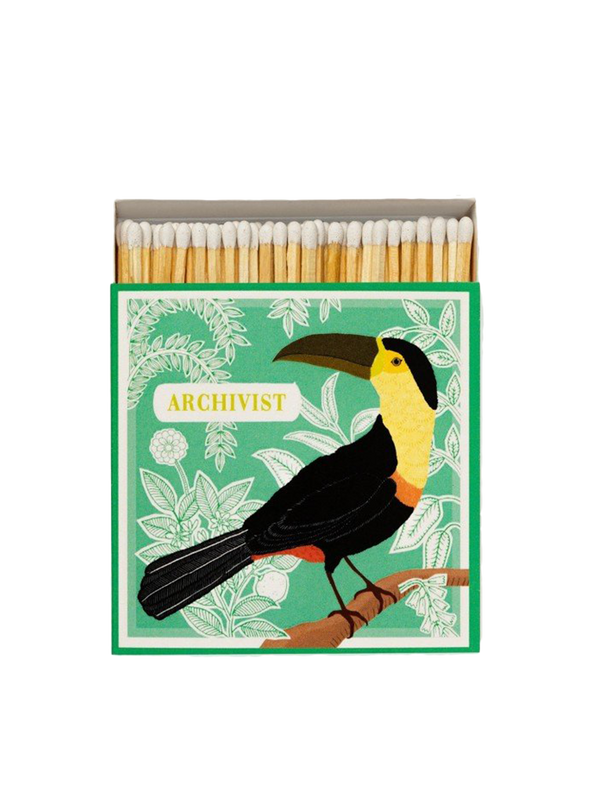 luxury matches in a decorative square box ariane’s toucan