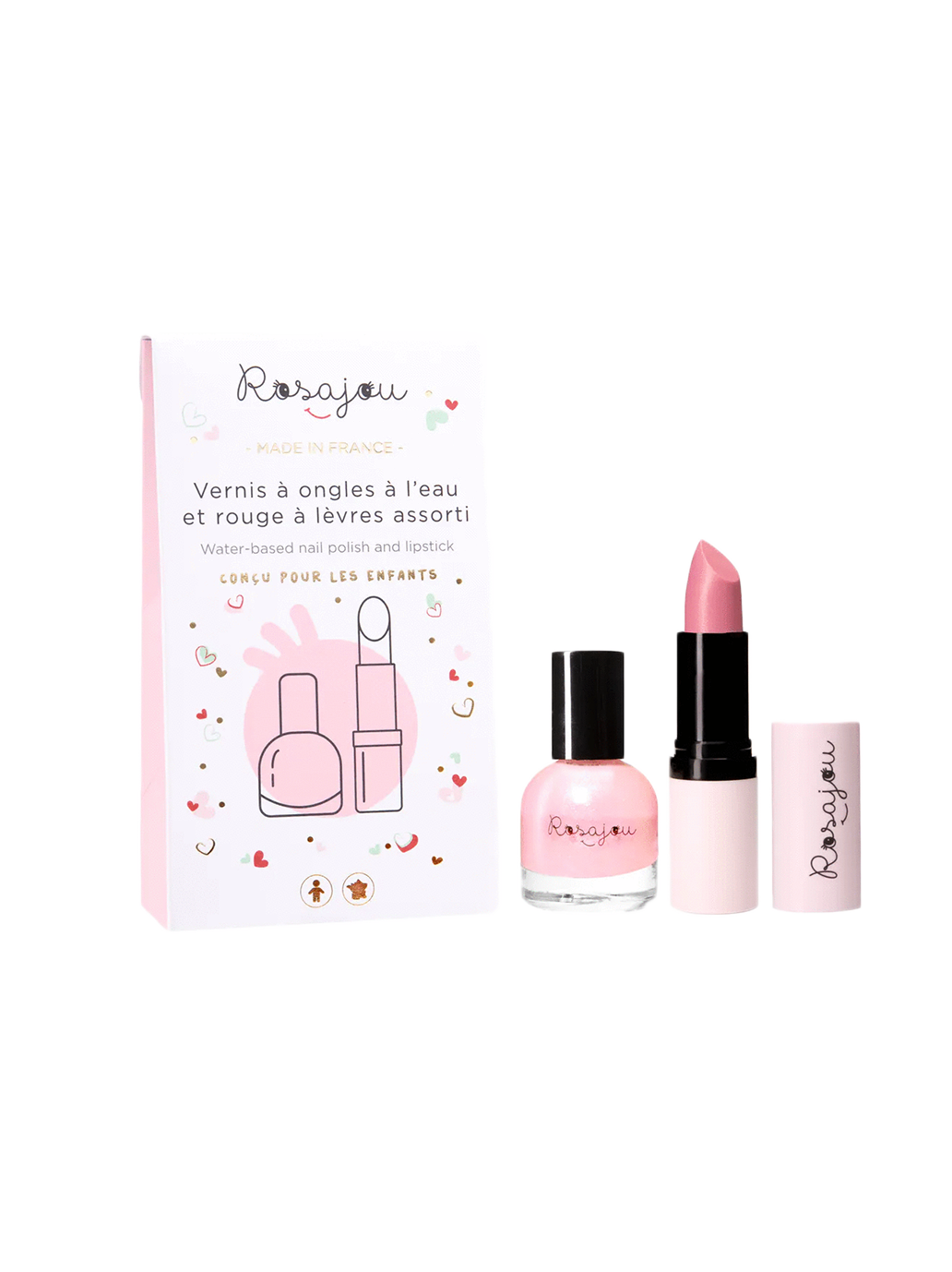 Set of lipstick + varnish for children