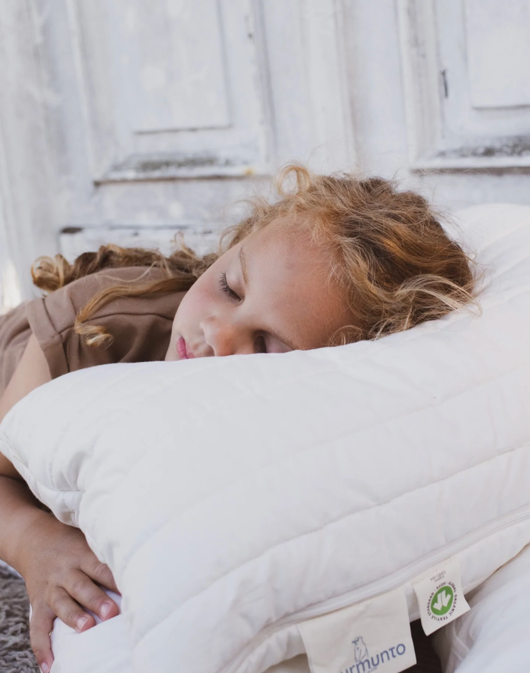 almohada de algodón con relleno de lana