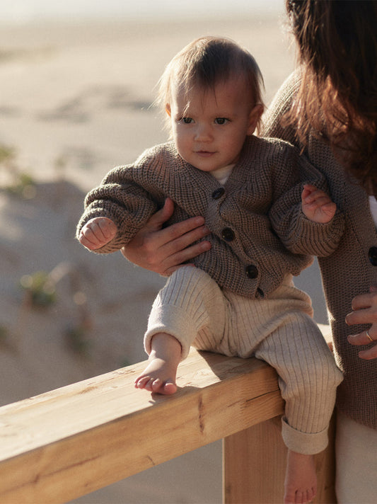 Cardigan quotidiano in lana merino per bambini