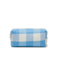 cosmetic bag / pencil case with a zipper blue wool checked