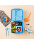 OmieBox lunchbox with thermos and compartments blue sky