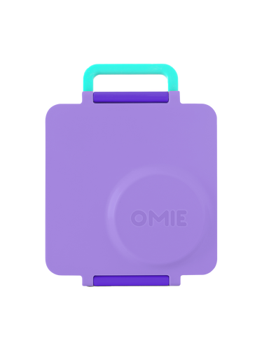 OmieBox lunchbox with thermos and compartments purple plum