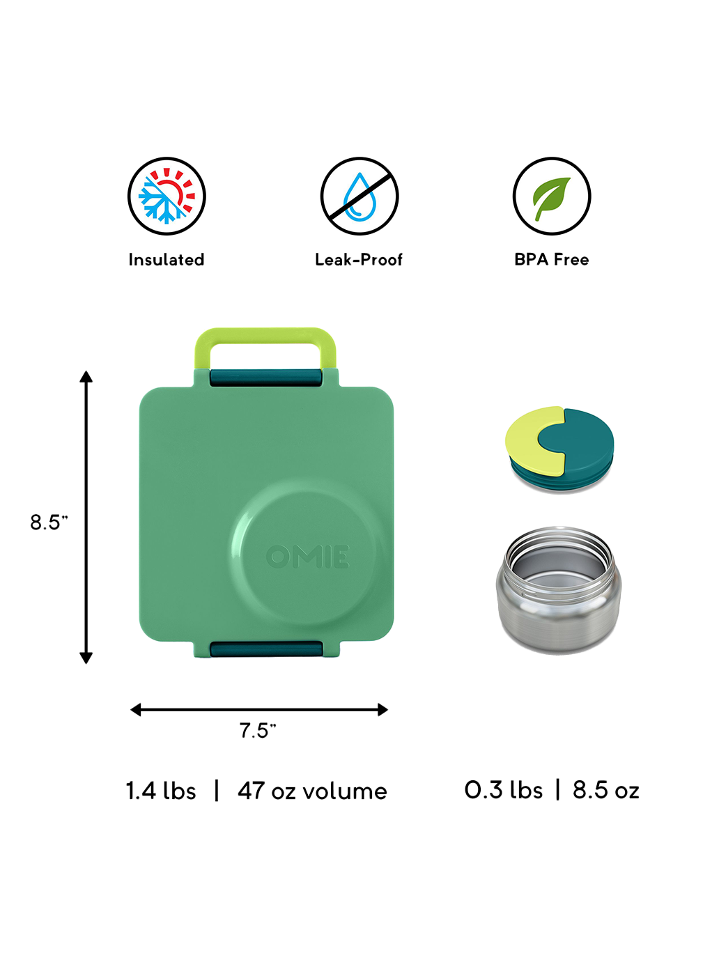 Fiambrera OmieBox con termo y compartimentos