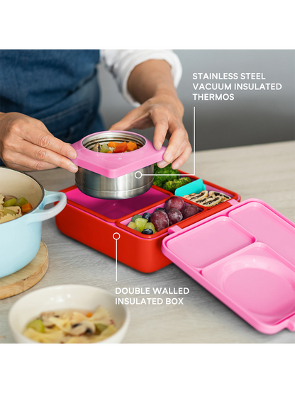 OmieBox lunchbox with thermos and compartments