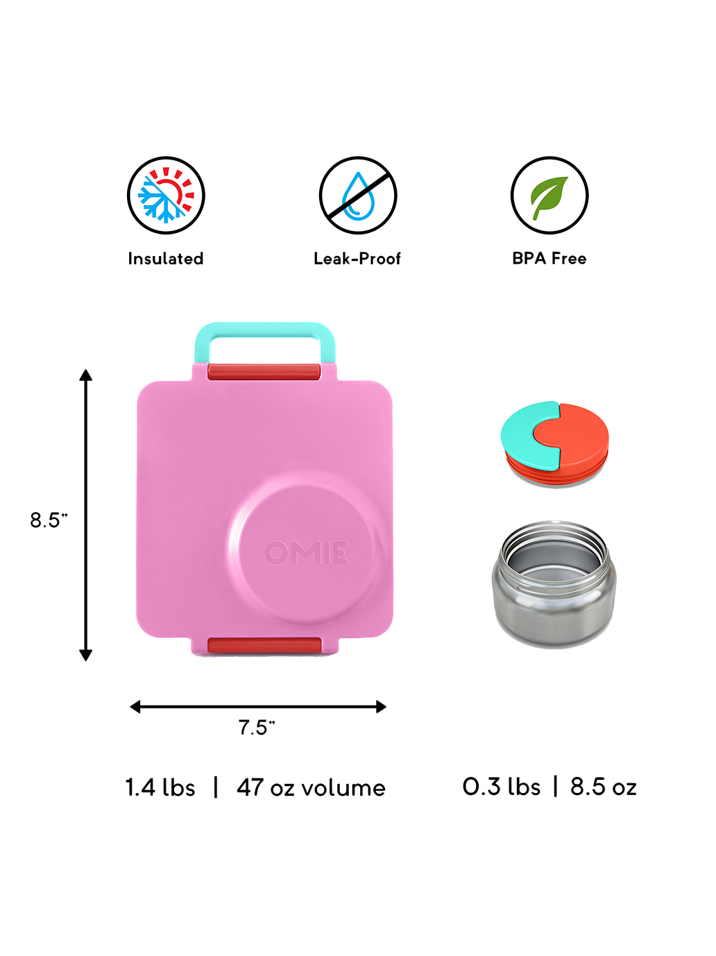 Fiambrera OmieBox con termo y compartimentos