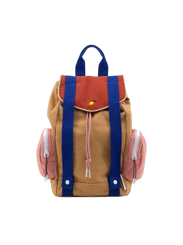 Cotton backpack with pockets meadows adventure/cousin clay