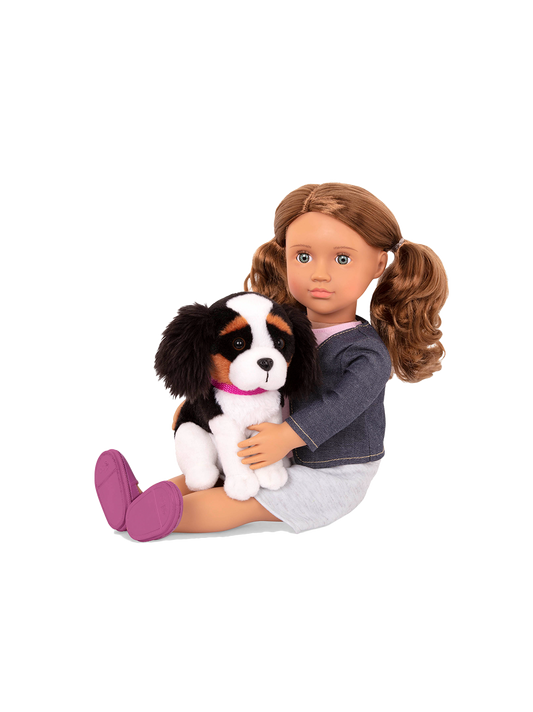 Maddie doll 46cm with a King Charles Spaniel dog