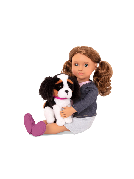 Maddie doll 46cm with a King Charles Spaniel dog