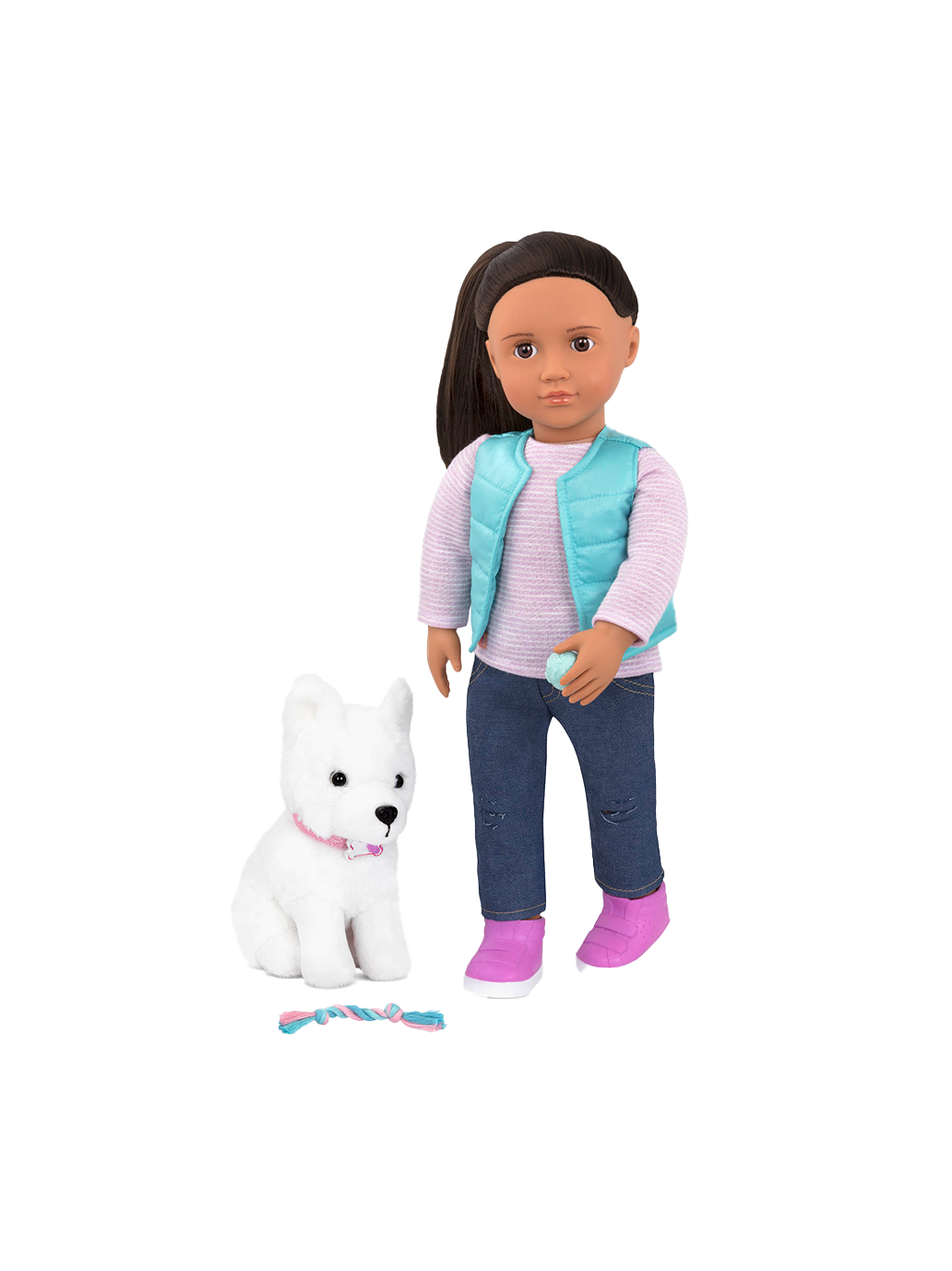 Cassie doll 46cm with a Samoyed puppy