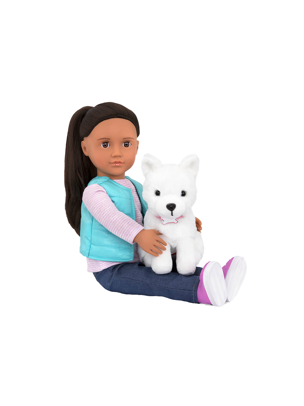 Cassie doll 46cm with a Samoyed puppy