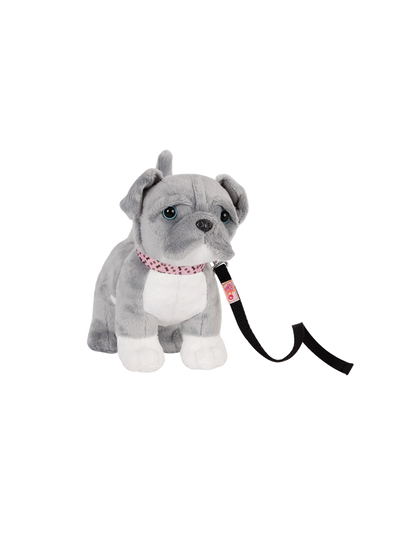 Toy puppy with a leash