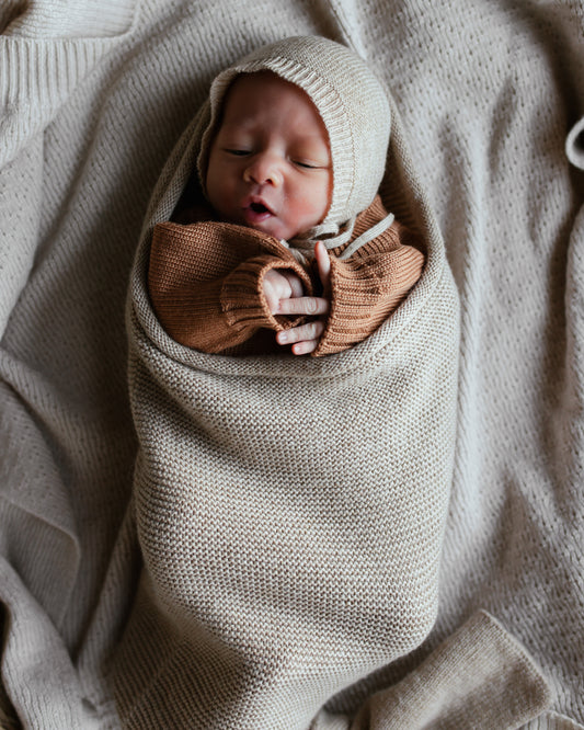 Merino wool cocoon baby blanket