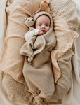 Merino wool cocoon baby blanket sand