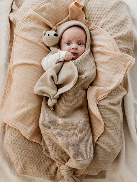 Merino wool cocoon baby blanket