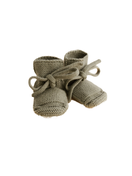 soft Merino wool booties artichoke