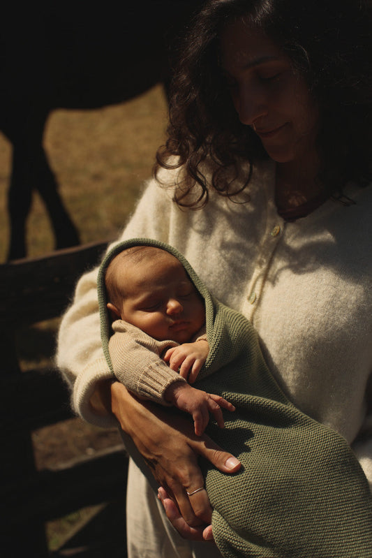 coperta - bozzolo per neonati in lana merino