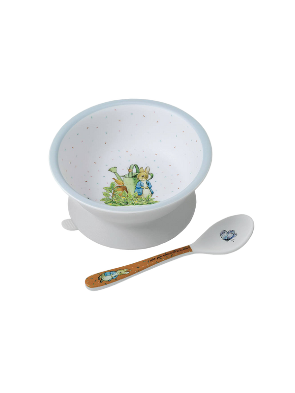 Melamine bowl and spoon set peter rabbit